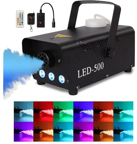 Mini Machine a Fumée 500 W, Machine a Fumee DJ avec Télécommande Sans Fil pour Halloween, Fête, Mariage, Effet Scène