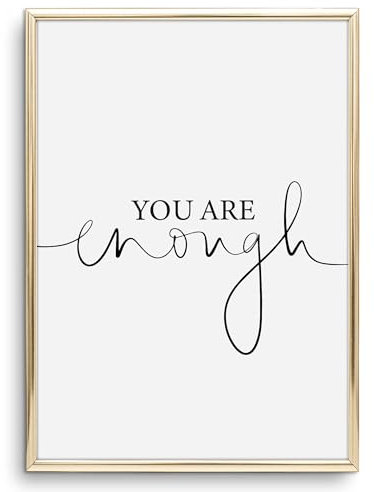 Tales by Jen Kunstdruck, Sprüche Poster: You are enough | Stilvolles Premium Poster auf hochwertigem Papier | Schwarz weiß Bilder für moderne Poster Collagen im Wohnzimmer Flur | Ohne Bilderrahmen