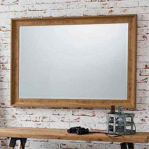 DEENZ Large Stylish Style walnut brown Wall Mirror Bevelled 60x90cm curve frame