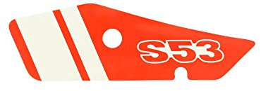MZA Klebefolie für Seitendeckel, links, Rot/Weiß - Simson S53N