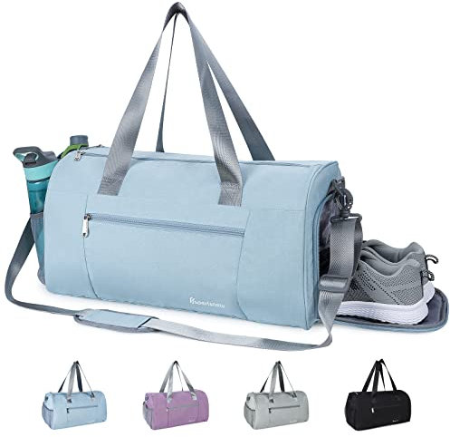 Sporttasche Damen Herren Reisetasche mit Schuhfach & Nassfach Schwimmtasche Trainingstasche Tasche für Gym Fitness, Minzgrün Upgraded Tasche