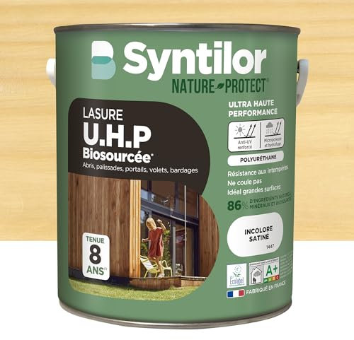 SYNTILOR - Lasure U.H.P. Biosourcée Incolore Satiné 5L