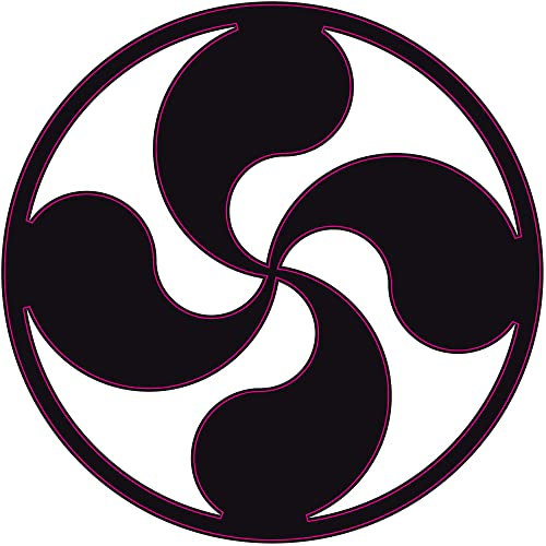 Croix basque Lauburu rond autocollant sticker adhésif Pays Basque logo3 (Noir, 8 cm)