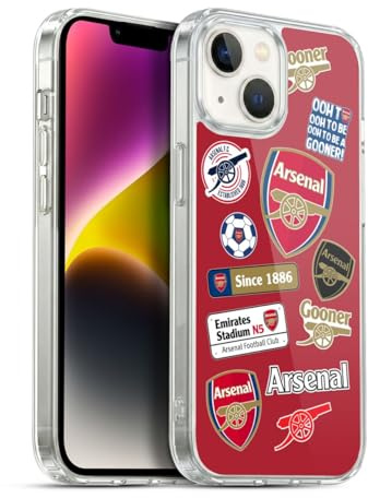 Head Case Designs Officially Licensed Arsenal FC Collage Logos Soft Gel Case Compatible With Apple iPhone 14