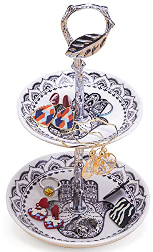 Titanape 2-Stufiges Hand Schmuckschale Ringhalter, Deko Aesthetic Schmucktablett, Einzigartige Geschenke für Frauen, Freundin, Sie, Geburtstag Hochzeit Verlobung Weihnachten Geschenk