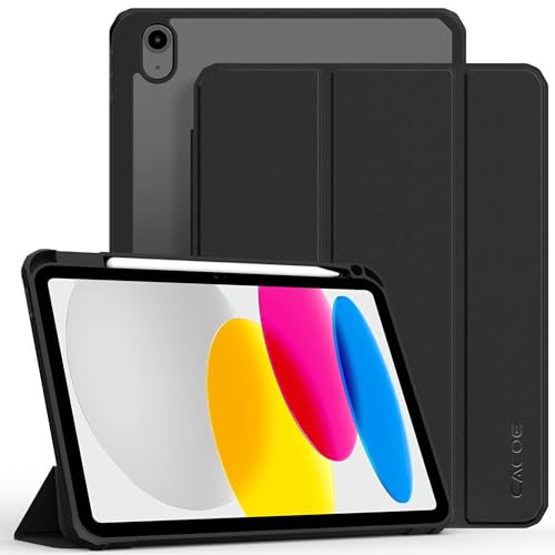 CACOE Funda Compatible con iPad 11.ª Generación (A16) 11 2025 / iPad 10.ª Generación 10.9 (2022) (A2757/A2777), Funda Trasera Transparente con Portalápices Compatible,Negro