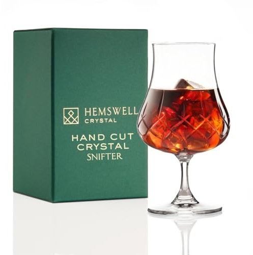 Hemswell Crystal Verre à Rhum Coupé 220 ml - Élégant et Raffiné pour la Plupart des Spiritueux - Snifter Traditionnel en Cristal Fabriqué en Europe - Passe au Lave-Vaisselle