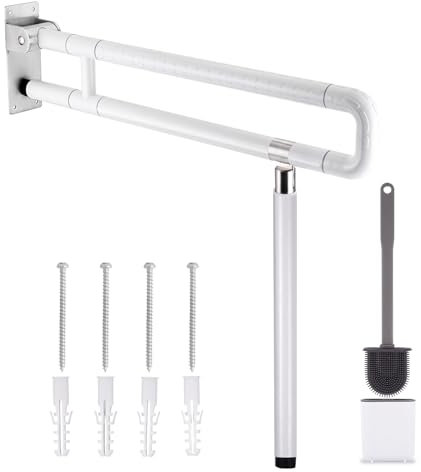 YUCHENGTECH WC Haltegriff Klappbar 75cm Behinderten WC Haltegriff Edelstahl WC Aufstehhilfe Wandstitzgriff für Senioren, Behinderten,Schwangere, Belasten 150 kg