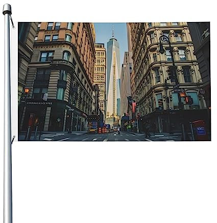Streets of New York City Flagge 90 x 152 cm Flagge Lustige Outdoor Banner Urlaub Garten Flagge Willkommen Hof Banner Home Garden Hof Rasen Dekor Flaggen für drinnen und draußen, doppelseitiger Druck