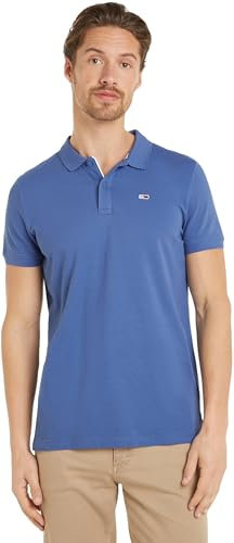 Tommy Jeans Polo Manches Courtes Homme Slim Fit, Bleu (Charmed), 3XL