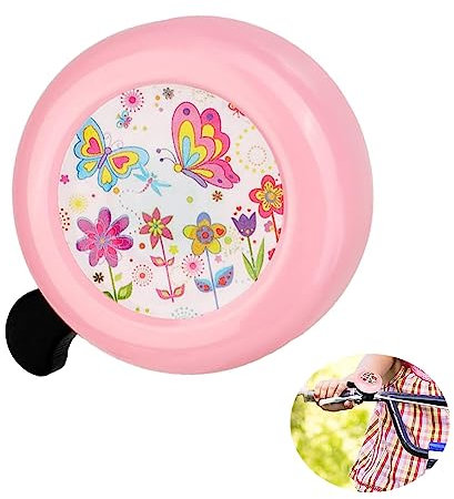 prtsftrb Schmetterling Fahrradklingel, Tragbarer Mini-Kreuzschraubendreher, Rosa, Metall, Lenkermontage, Fahrradklingel