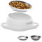 LINSHANMIN Cat Bowls Elevated Tilted Whisker Friendly, Cat Food Bowls for Indoor Cats, Shallow Cat Food Dishes Stainless Steel, Slanted Flat Plastic Feeder Elevated Angled Design.(White)