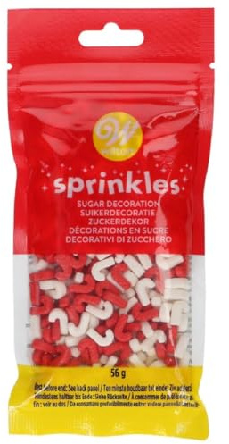 Wilton 3D Sprinkle Mix Zuckerstreusel, Candy Cane, 56 g | Guter Geschmack, Perfekt zum Dekorieren von Eis, Kuchen, Cupcakes, Cake Pops, Donuts und Kekse, Sprinkle Streusel Mix