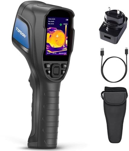 TOPDON Wärmebildkamera TC004 Lite, 240x180 IR-Auflösung, 15 Stunden Laufzeit/–20℃ bis +550℃ Messbereich/1X/2X/4X Bildzoom, Infrarot Kamera Thermal Camera für HVAC, Gebäude&Elektronische Inspektion
