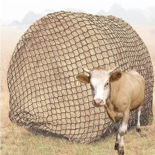 La malla de heno de alimentación lenta de 1,5 mejora la digestión y mantiene a los caballos ocupados. Las balas redondas envuelven heno, tallo de maíz y alfalfa para reducir el desperdicio.,L