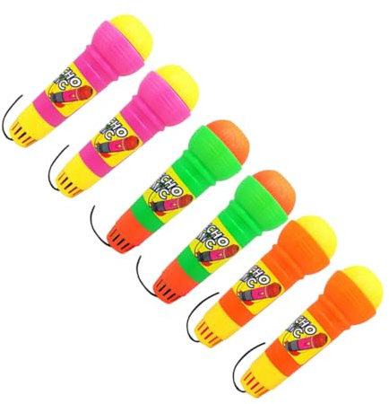 BRIGHTFUFU Microphone Toy for Children 6pcs Set No Battery Required Bright Design for Holiday Birthday Fun