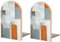 Quteprint Buchstützen aus Holz für Regale, Schreibtisch-Buchstützen, 2 Stück, orange-grau, Kunst, kariert, dekorativ, Büro, Zuhause, Schule, Buchhalter, robuste Buchstopper für Filme, Bücher, Größe M