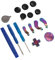 Yunir Remplacement de Manette en Métal 13 en 1, Kit de Réparation de Pièces de Joystick avec 2 Manettes en Métal, 6 Joysticks D'échange, 4 Palettes, 2 Coussinets D, pour