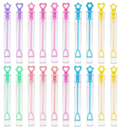 SULOLI 20 Pezzi Bolle di Sapone,Colori Bolle di Sapone Bambini,Giocattolo per Festa,Matrimonio,Compleanno,San Valentino,Battesimo