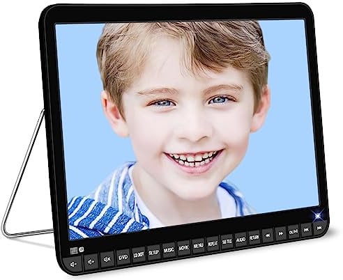 16.9 Car DVD Player with Headrest Mount, Portable DVD Player for Car 14.1 Large HD Screen, Support 720P Video MP4, RMVB Formats, Support All Region Disc, USB/SD Card 500G, High Volume Speake