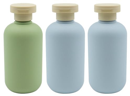 Hsthe Sea 3 pièces 200 ML récipients de Voyage en Plastique Rechargeables Bouteilles vides avec Bouchon à Disque Accessoires de Voyage pour shampoing crèmes Lotion revitalisante