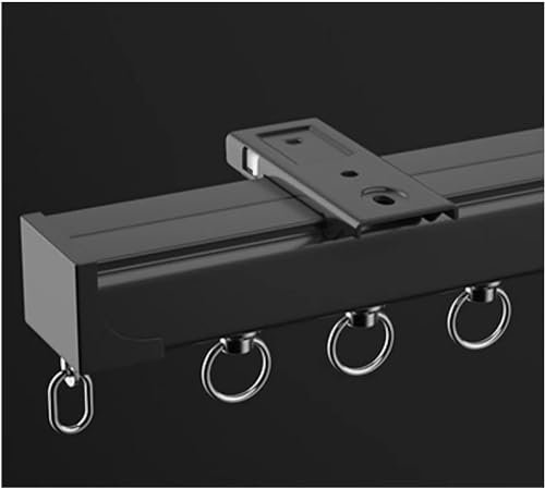 Vorhangschienen und Beschläge für schwere Vorhänge, leise Schieber, Deckenvorhangschienen-Set für Etagenbett/Wohnmobil-Dusche, schwarz, 3 m