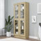 Willood Vitrinenschrank Bücherschrank Aktenschrank Büroschrank Vitrine Schrank Bücherregal Sideboard Sonoma-Eiche 82,5x30,5x185,5 cm Holzwerkstoff