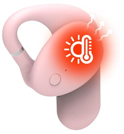 Whnbuij Auriculares con cancelación de ruido y calefacción, inalámbricos, para la oreja izquierda y derecha | 1 protección para los oídos de invierno giratoria en 3 modos para la temporada, rosa,