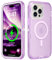 Follaroma for iPhone 14 Pro Max Case, Compatible with MagSafe, Dual Layer Transparent Magnetic Phone Case, Heavy Duty Shockproof and Anti-Drop Protective Cover for iPhone 14 ProMax, 6.7'', Purple