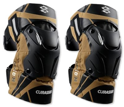 OLYSPM 2 Piezas de Rodilleras de Moto,Rodilleras Moto,Rodilleras MTB con Carcasa Resistente y Acolchado Suave,Rodilleras Motocross Ajustables para 40 a 90 KG