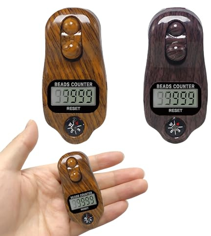 Golgner 2 Stück Digital Beads Counter, Buddha Perlen Zähler, Prayer Beads Counter, Rücksetzbare 5 Stellige Handzähler, Finger Counter, Reihenzähler, für Gebet Ramadan Sport Golf