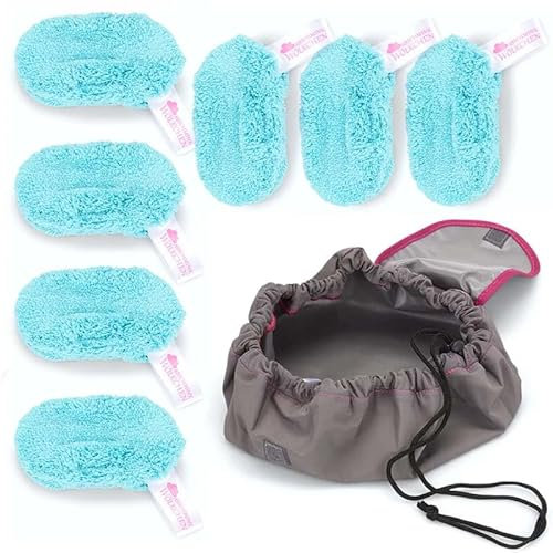 Abschmink-Wölkchen 7 waschbare Abschmink- & Reinigungspads (Türkis) mit Kosmetiktasche, wiederverwendbar, hautschonend, supersoft Abschminkpads für alle Hauttypen, Pastaclean