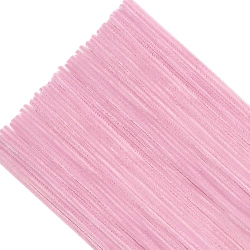 TOAOB 200 Stück Chenille Pfeifenreiniger Hellrosa 30 cm Lang und 6 mm Breit für Bastelarbeiten und Dekoration Heimwerken