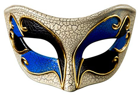 MNSWR Karneval Maske Karneval,Maske Maskenball Frau Venezianische Maske Herren Schwarz Gold Maske Sexy,Karneval Maskerade Party Party Knister Halbmasken,Blau