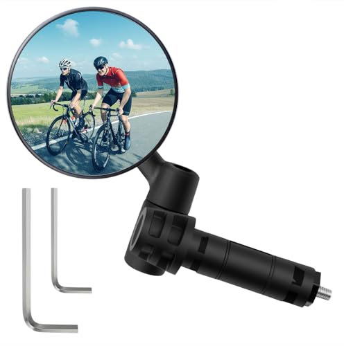 Anti-Glare Rückspiegel für Fahrrad E bike zubehör Links 1 PCS, HD Blaulicht universal verstellbar 360° Fahrradspiegel Fahrradrückspiegel Lenkerspiegel für rennrad Mountainbikes(Lenker 16,8-20mm)