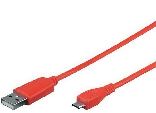 CABLEPELADO - Cable USB 2.0 de 1 Metro Rojo – Conector Macho A a Micro USB B para Carga y Sincronización de Dispositivos - Diseño resistente y duradero - Longitud Versátil y Adaptable