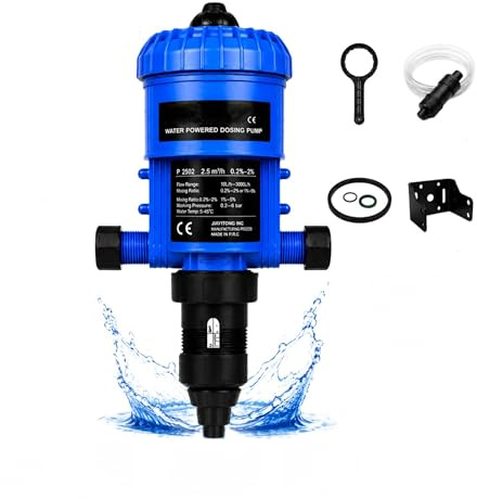 Chemical Fertilizer Injector Dispenser Drip, PVC Fertilizer Injector Livestock,Farming Chemical Fertilizer Injector Dispenser Proportioner Dosing Automatic Device Pump Tools (P2502 (0.2%-2%)) | High-Precision Proportional Dosing