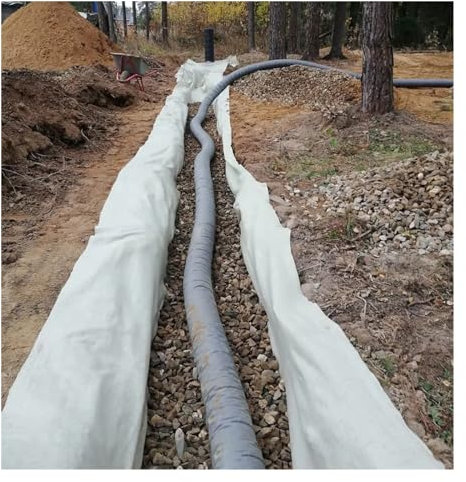 Geotextil-Vliesstoff, Premium-Unkrautsperre für französische Abflüsse, Bodenstabilisierung und Wasserdurchlässigkeit, 1,5 m x 60 m, für Stützmauern und Einfahrten