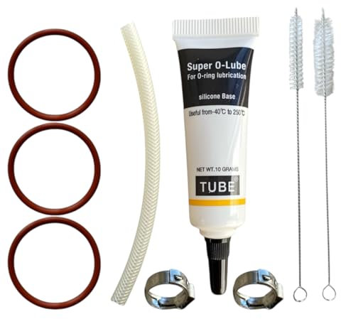 Ersatz Schlauch Dichtung Silikonfett Wartungsset Wartungssatz Pflegeset geeignet für Brühgruppe Brüheinheit Siemens EQ Serie (EQ.3 EQ.5 EQ.6 EQ.7 EQ.8 EQ.9 EQ.900) und Bosch VeroCup 100 300