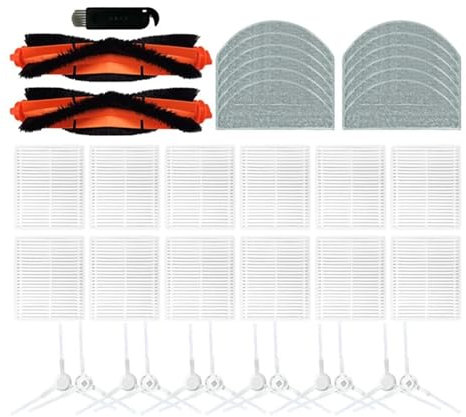 DSDBDNN Kit de pièces de Rechange for aspirateur Robot Xiaomi E10/E12, Brosse latérale Principale, Filtre HEPA, Chiffons de Nettoyage, Accessoires