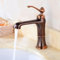 Grifo De Baño Grifo De Lavabo, Estilo Vintage Retro Latón Monomando Mezclador De Lavabo, Ajustable Para Agua Fría Y Caliente, Oro Rosa