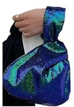 Pailletten-Tasche, Abendtasche, Clutch, Geldbörse, Glitzer, Handgelenk, Knoten, Designer-Tasche (grün)
