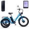 ASnwpaK 7 Speed Adult Electric Tricycle, 24″ Fat Tire Electric Tricycle, With 48v15ah Battery + Large Basket, 65km Range, Lcd Display + Headlight, For Seniors