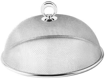 Sharplace Lebensmittelabdeckung Metall Fliegenhaube für Obst & Kuchen, Insektenschutznetz, Fliegenschutz Lebensmittelabdeckungen für Picknicks, Camping, Partys, BBQ, Silber 40 x 14,5 cm