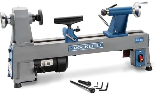 10x18” Mini Lathe Machine - Sturdy Cast-Iron Made Wood Lathes - Adjustable & Secured Woodturning Tools for Small to Medium-Size