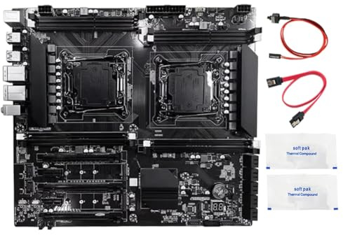 Jnchdghwa Scheda Madre X99 A Doppio Socket LGA2011-3 con Doppie Porte Ethernet, Supporta 8XDDR3 RAM, Kit Scheda Madre X99 DDR3.