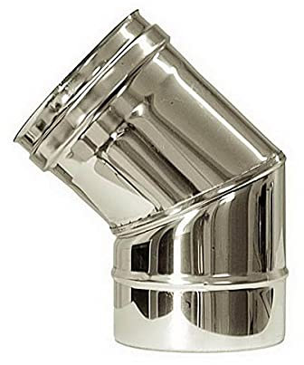 Courbe 45 DN 180 tuyau de fumée Inox 316