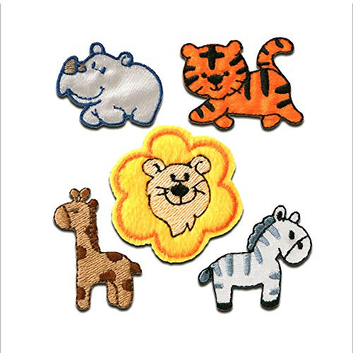 Mono-Quick Tiere Aufnäher Set zum Aufbügeln Bügelbild für Kinder Mädchen mit Wildtier Patch, Bügelpatch Patches Bügelflicken