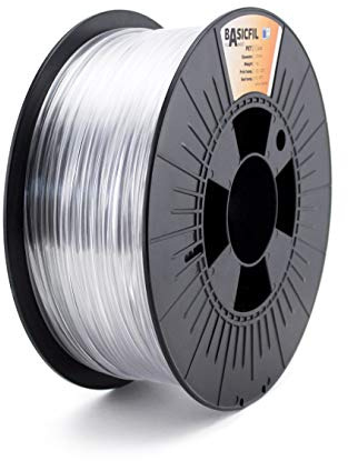 BASICFIL PETG (3D Drucker Filament), 2.85mm, 1kg, Transparent (Clear)