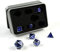 shibby 7 polyedrische Metall-Würfel für Rollen- und Tabletopspiele in Steampunk Silber/Blau-Optik inkl. Aufbewahrungsbox